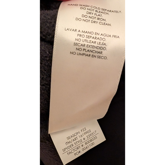 Spyder Sweater Mens Black 1/2 Zip Thermal Fleece Pullover Waffle Knit XL EUC - Picture 5 of 5